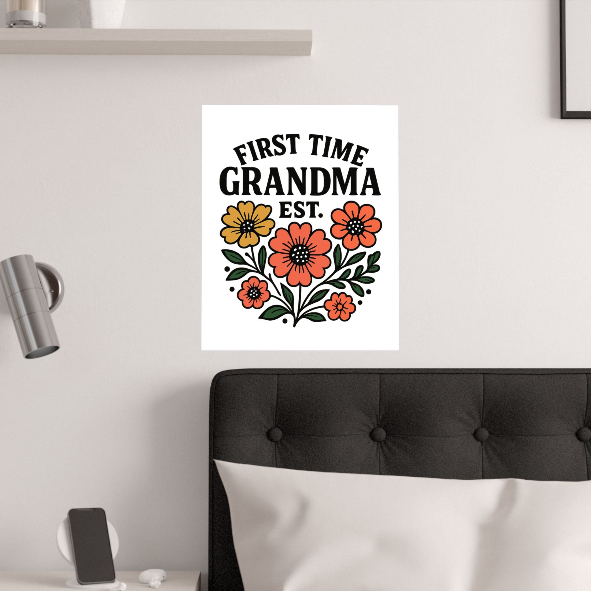 First Time Grandma Est 2025 Print, New Grandmother Gift, Pregnancy Announcement, Grandma to Be Wall Art, Floral Botanical Decor