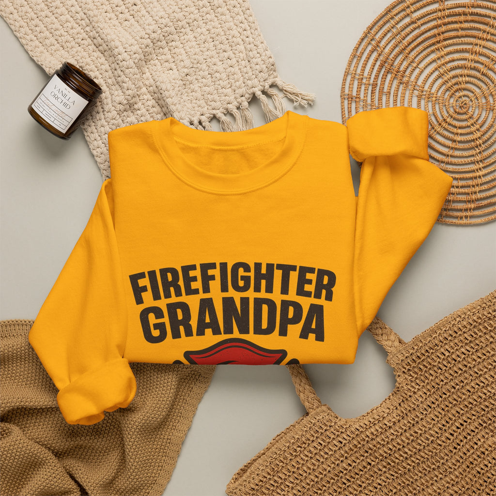 Firefighter Grandpa Sweatshirt My Hero Forever Gift Vintage Fire Station Badge Grandparents Day Fireman Grandfather Shirt