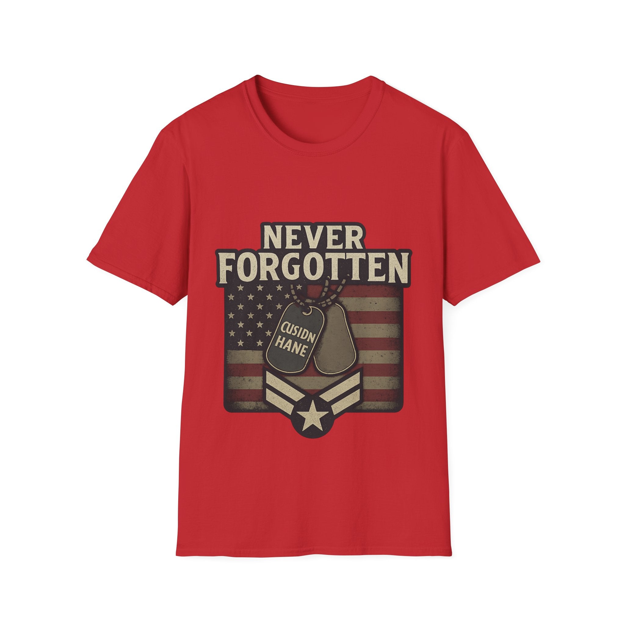 Never Forgotten Veteran Memorial Shirt Custom Name Military Tribute Tee Gold Star Family Gift Personalized Remembrance Tshirt