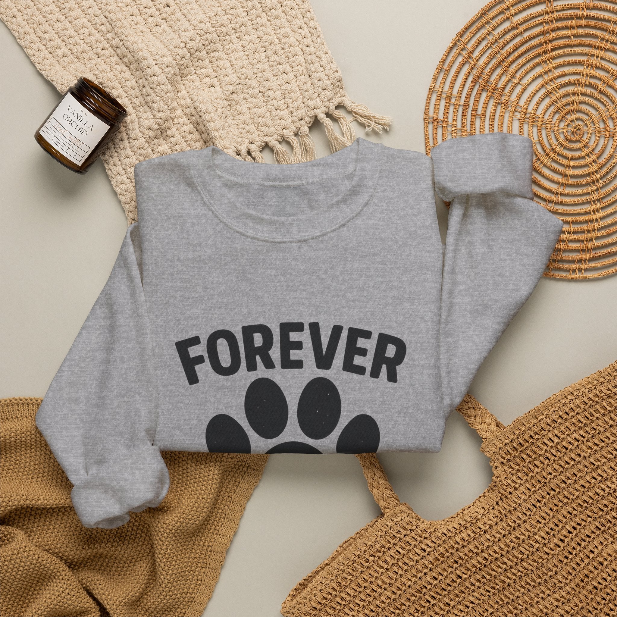 Pet Memorial Sweatshirt Forever in My Heart Paw Print Dog Cat Loss Remembrance Gift Sympathy Comfort Shirt Pet Loss Gift
