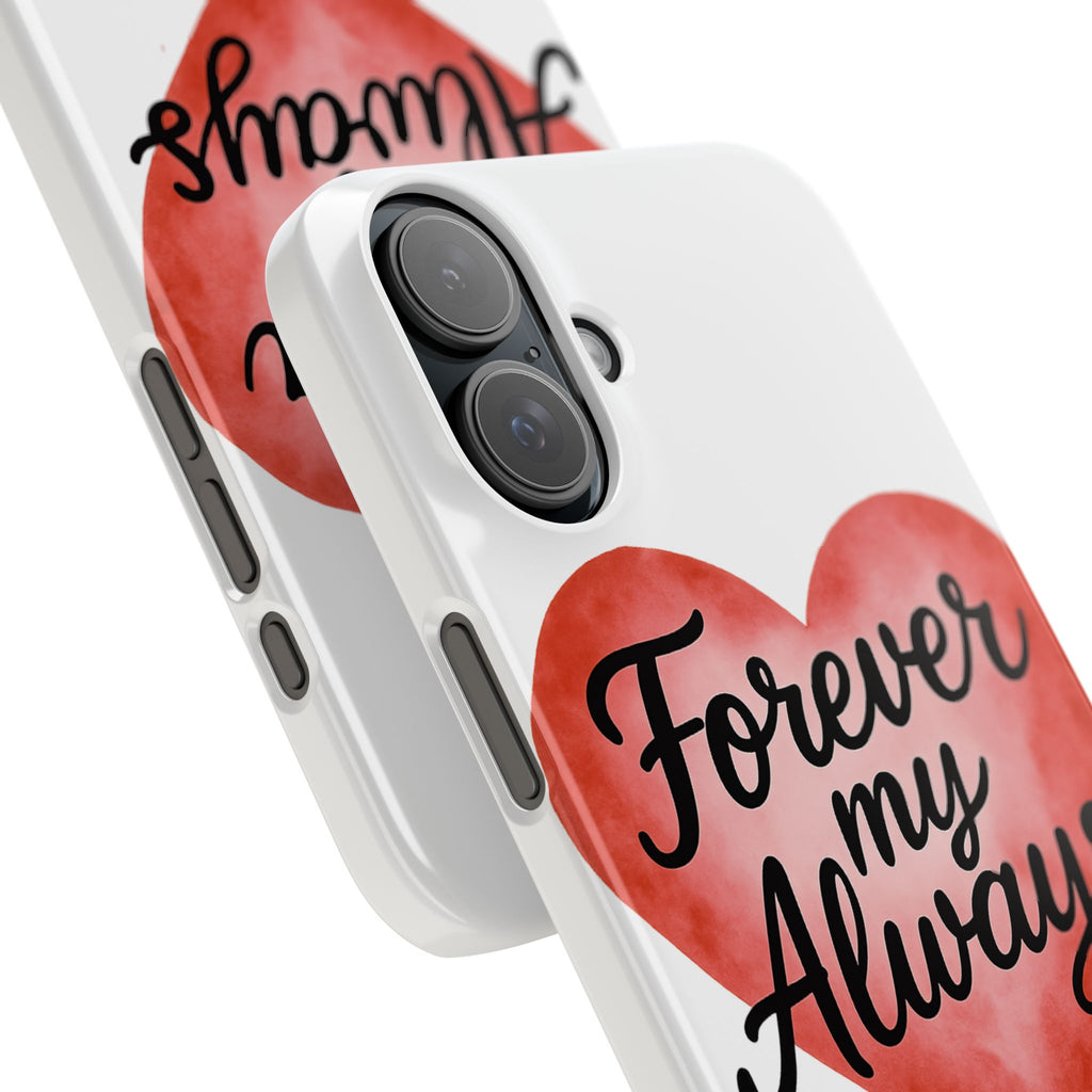 Forever My Always Watercolor Heart Phone Case | Romantic Anniversary Gift for Her | Love Quote Phone Cover | Girlfriend Wife Gift