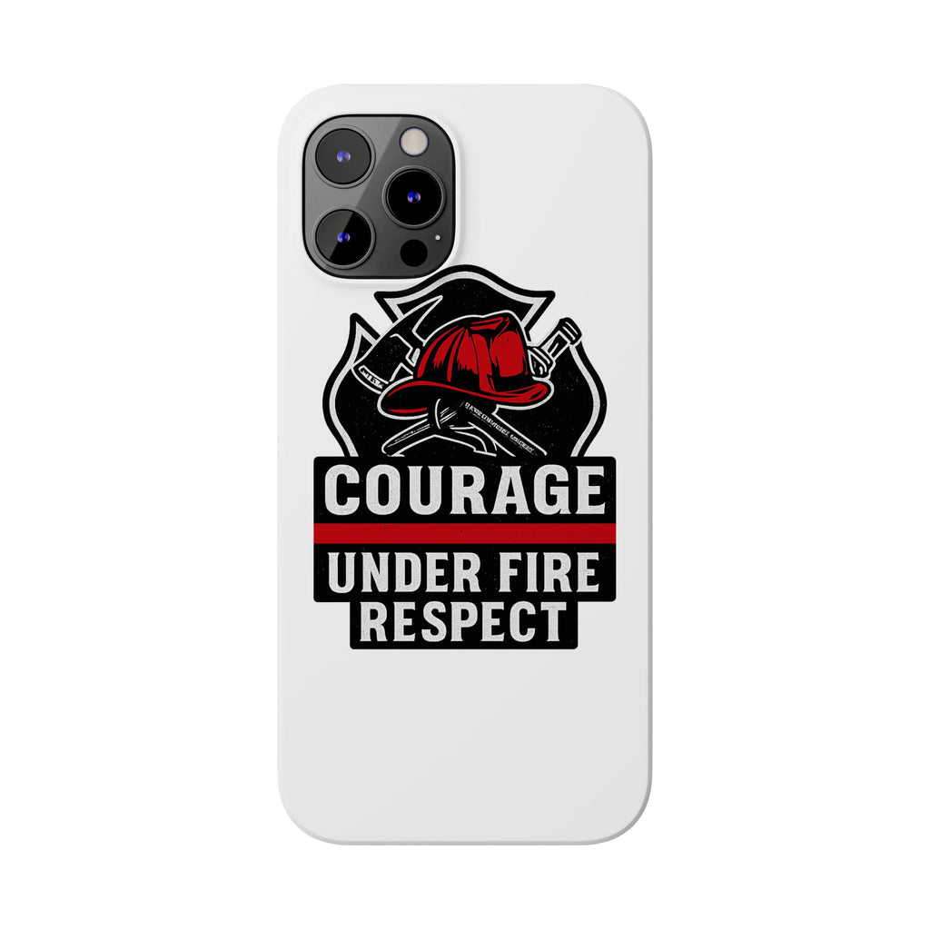 Firefighter Phone Case Courage Under Fire Respect First Responder Gift Thin Red Line Maltese Cross Fire Helmet Hero Support