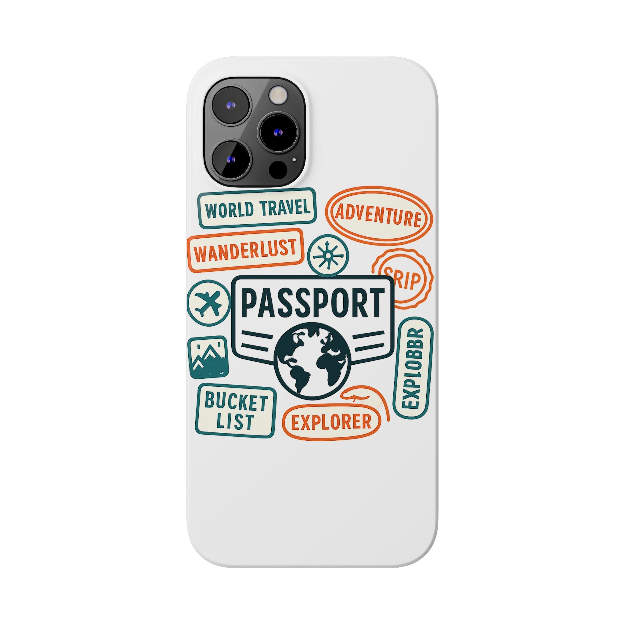 Passport Stamp Phone Case World Travel Gift Wanderlust Adventure Traveler Bucket List Globetrotter Trip Souvenir Explorer Map