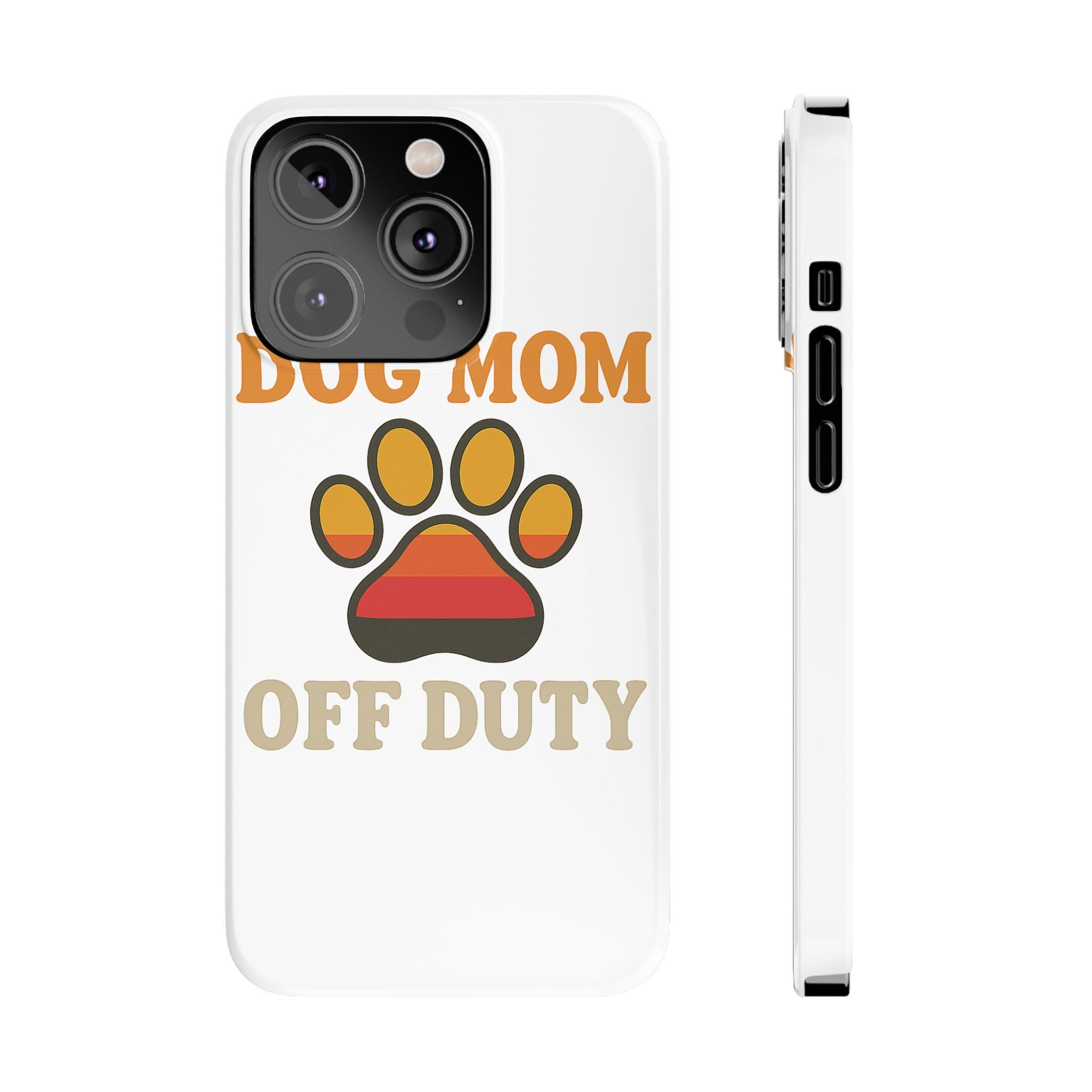Dog Mom Off Duty Phone Case Retro 70s Vintage Dog Lover Gift Paw Print iPhone Samsung Galaxy Case Funny Pet Owner Gift