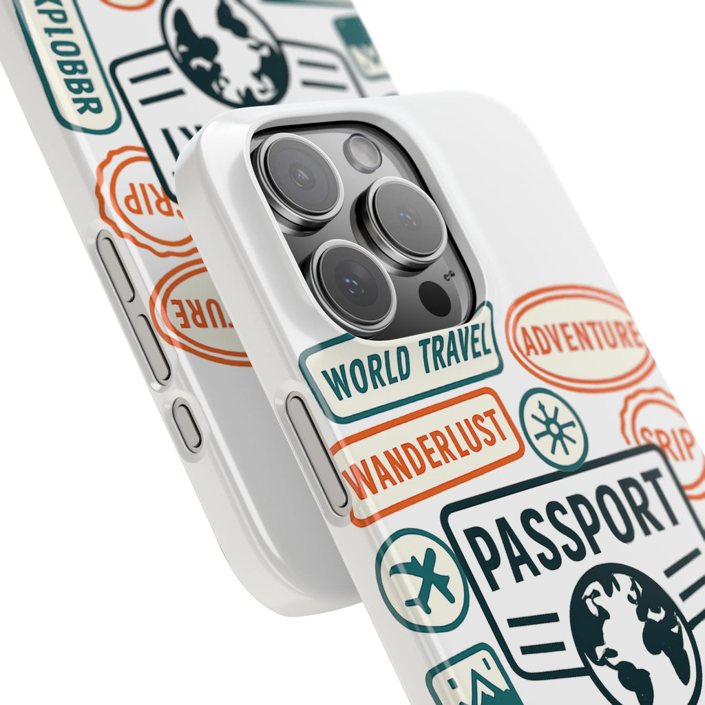 Passport Stamp Phone Case World Travel Gift Wanderlust Adventure Traveler Bucket List Globetrotter Trip Souvenir Explorer Map