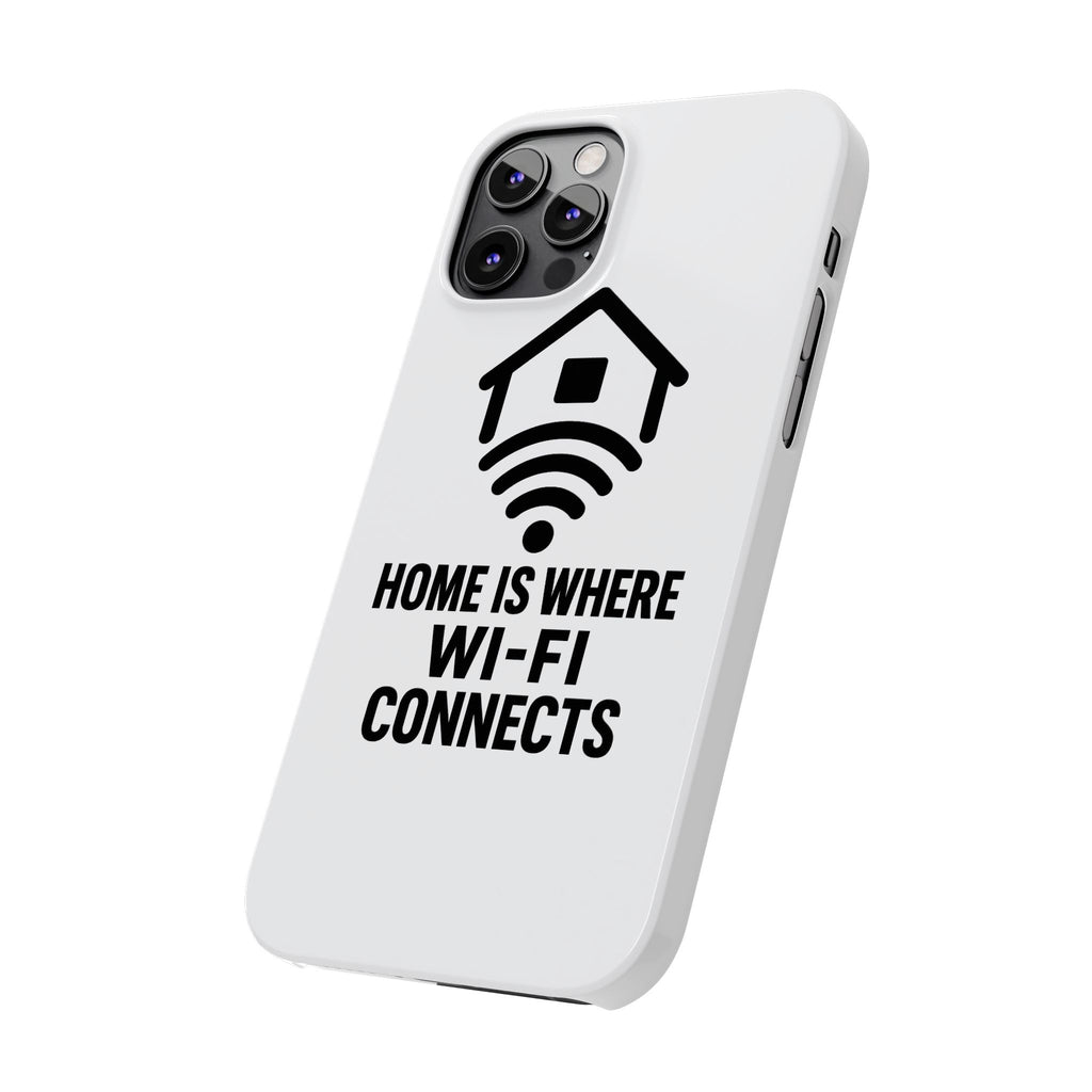 Home Is Where WiFi Connects Phone Case Funny Millennial Gift Tech Lover Housewarming Present Modern Minimalist Humor Gift