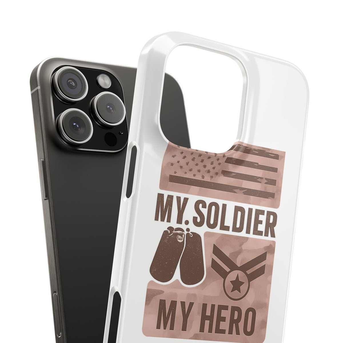 Military Girlfriend Phone Case Rose Gold Camouflage My Soldier My Hero Gift for Army Navy Air Force Girlfriend