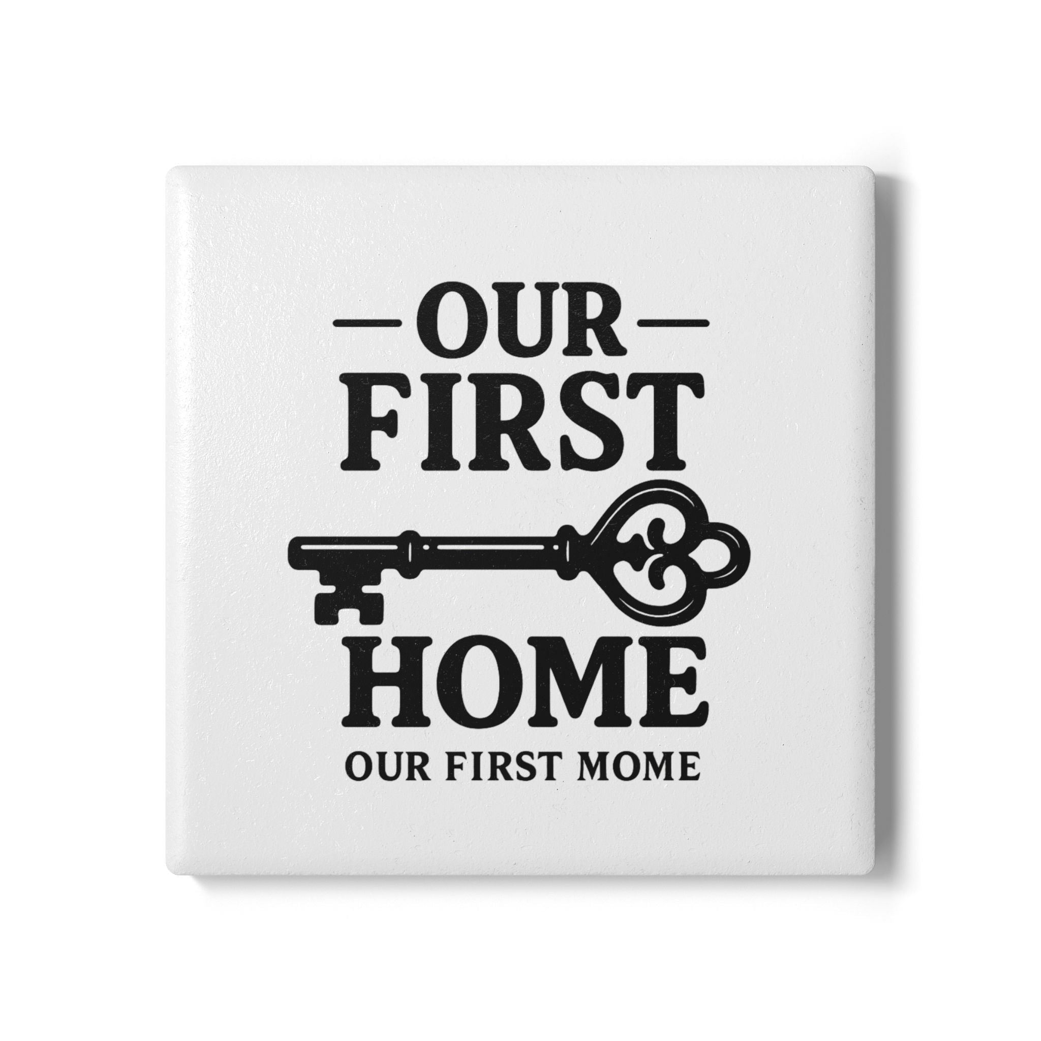 First Home Coaster Set, Our First Home Gift, Housewarming Gift New Homeowner, Vintage Key Illustration, Realtor Closing Gift
