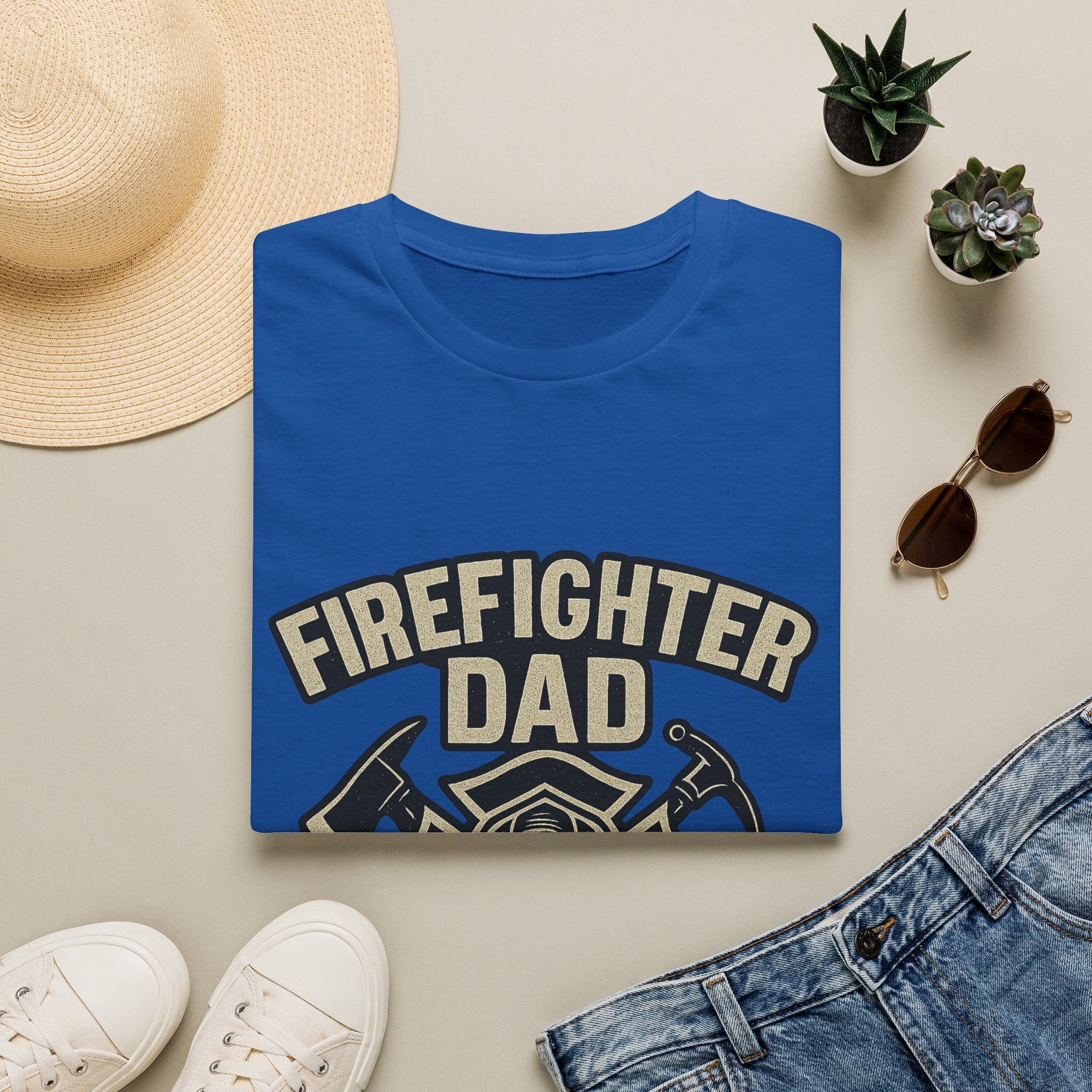 Firefighter Dad My Hero Forever Shirt Father's Day Gift Vintage Fireman Maltese Cross Thin Red Line Tee Dad Appreciation Gift
