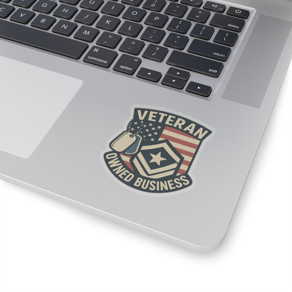 Veteran Owned Business Sticker, Support Veteran Business Decal, Military Owned Shop Badge, Patriotic Thank You Vet Small Business