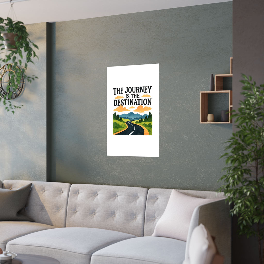 The Journey Is The Destination Print Watercolor Road Trip Poster Inspirational Quote Wall Art Travel Decor Wanderlust Gift