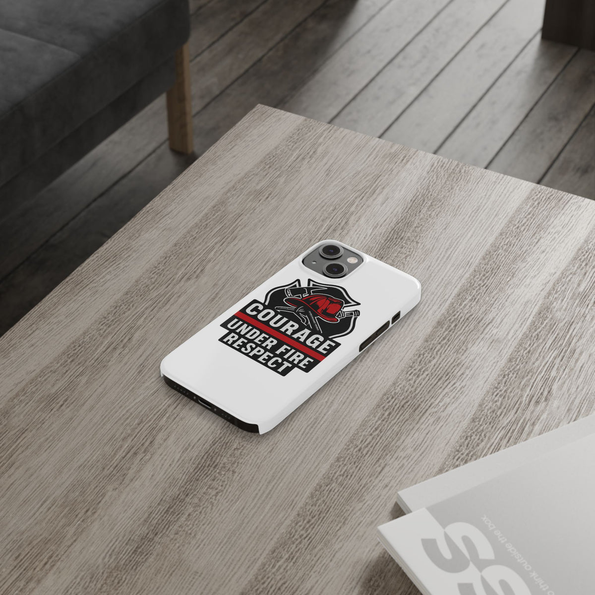 Firefighter Phone Case Courage Under Fire Respect First Responder Gift Thin Red Line Maltese Cross Fire Helmet Hero Support