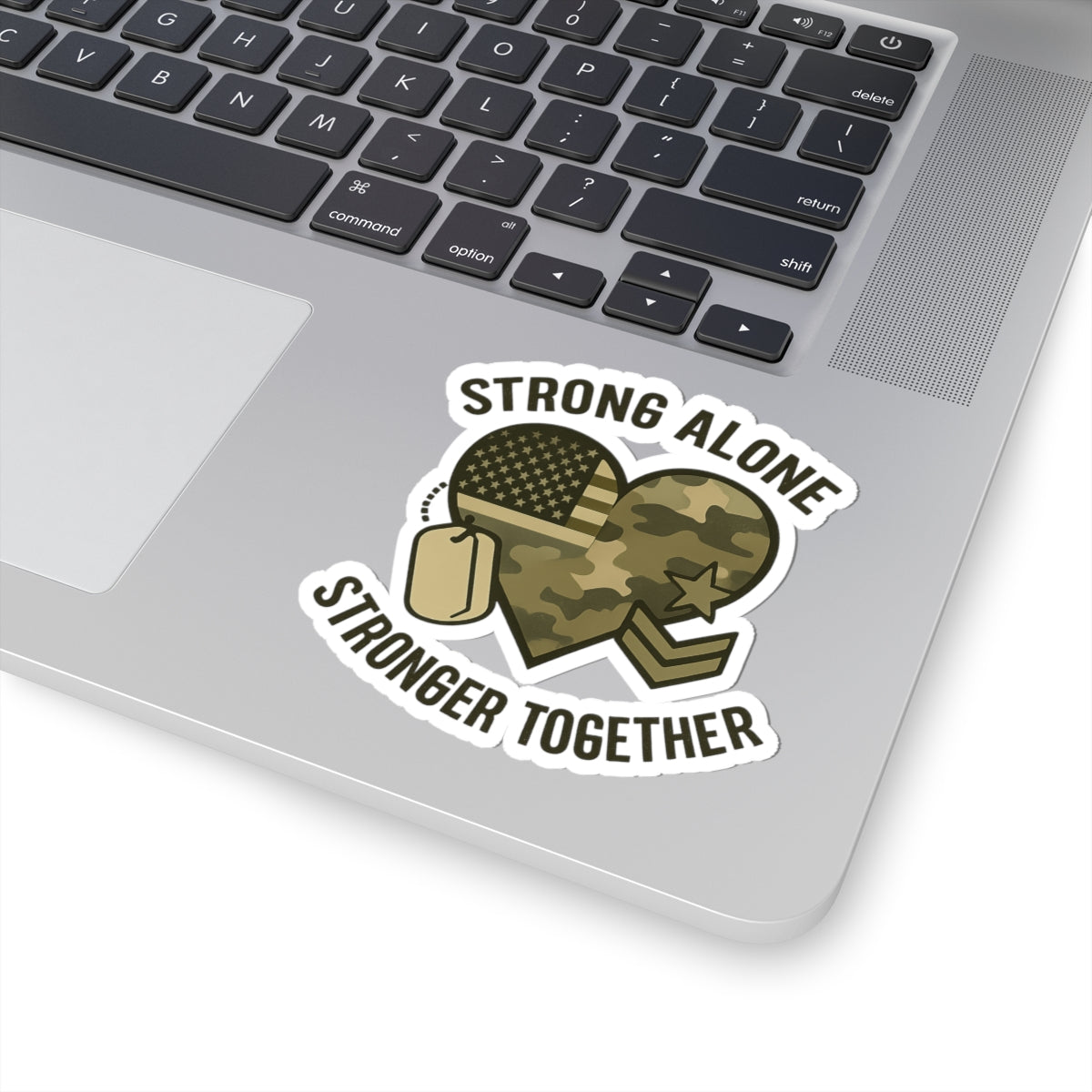 Military Deployment Sticker Strong Alone Stronger Together Camouflage Heart Military Spouse Gift Patriotic励 Army Navy Support