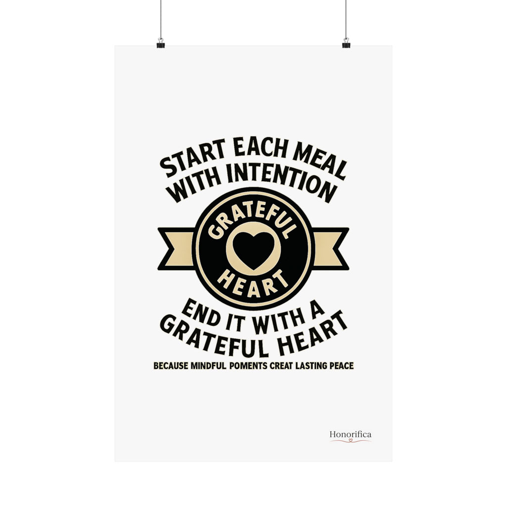Grateful Heart Daily Affirmations Placemat Poster, Gratitude Prompts Mindful Eating, Thanksgiving Table Decor, Wellness Gift