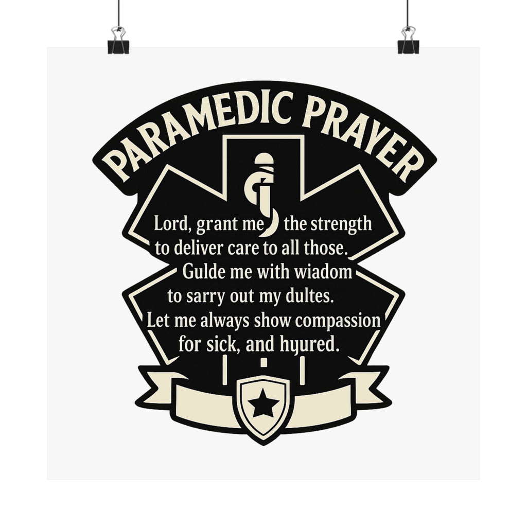 Paramedic Prayer Poster, EMS Gift, Star of Life Wall Art, Paramedic Graduation Gift, EMT Decor, First Responder Print, Thin White Line