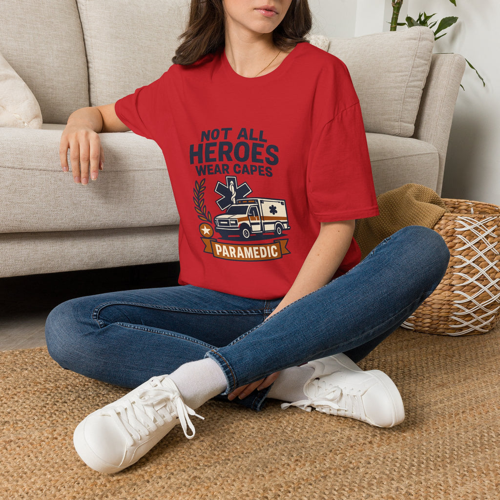 Not All Heroes Wear Capes Paramedic Shirt, EMS Appreciation Gift, Star of Life EMT Tshirt, Ambulance Driver Hero Shirt