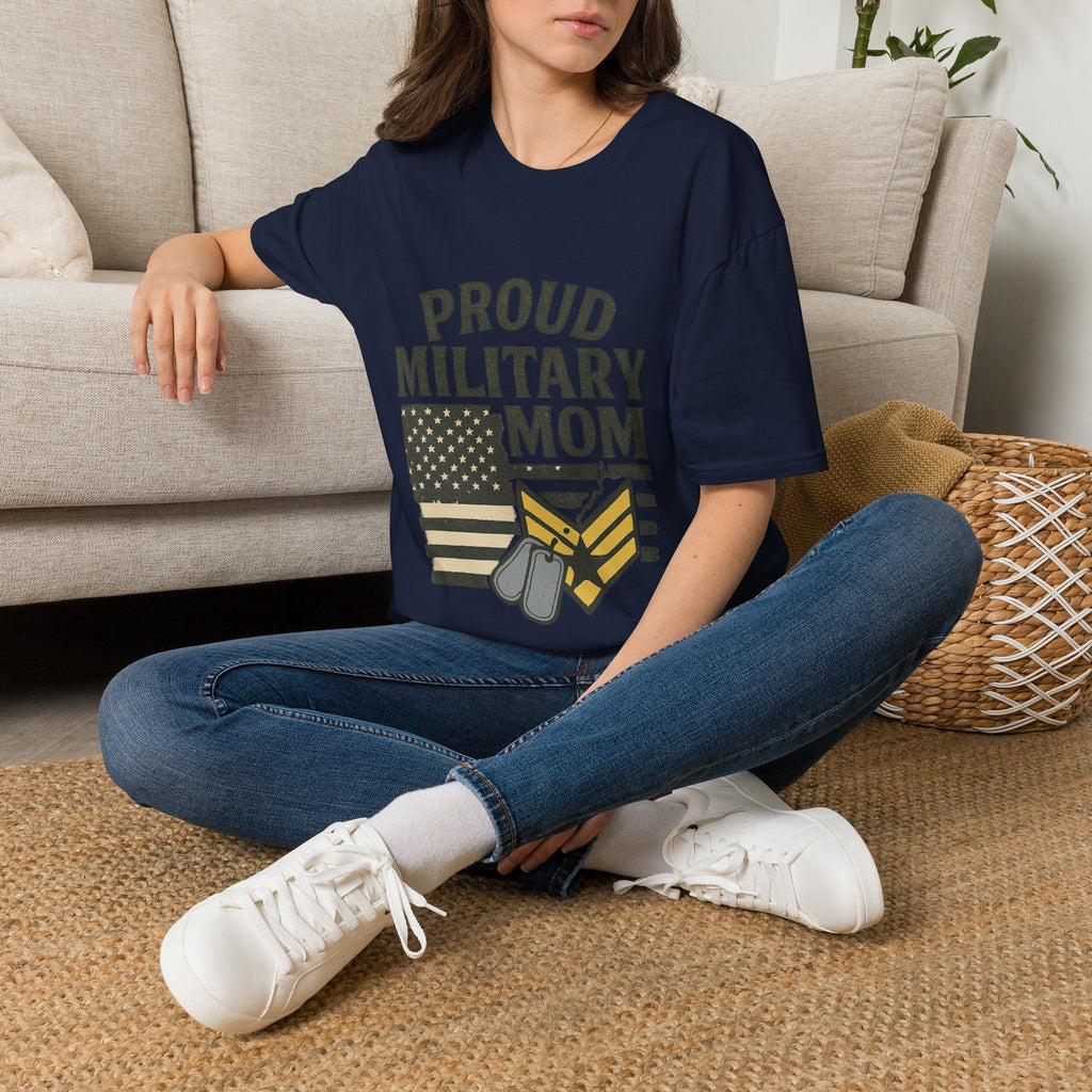 Proud Military Mom Shirt, My Heart Serves Too Tee, Army Mom Gift, Navy Mom, Marine Mom, Air Force Mom T-Shirt, Military Mother