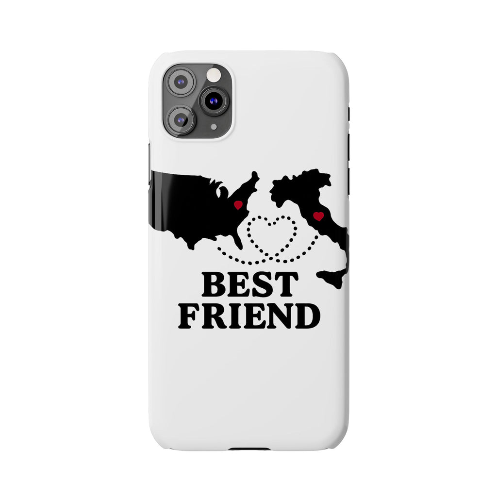 Long Distance Friendship Phone Case Personalized Coordinates Gift Best Friend Custom Location Map Heart Connection BFF