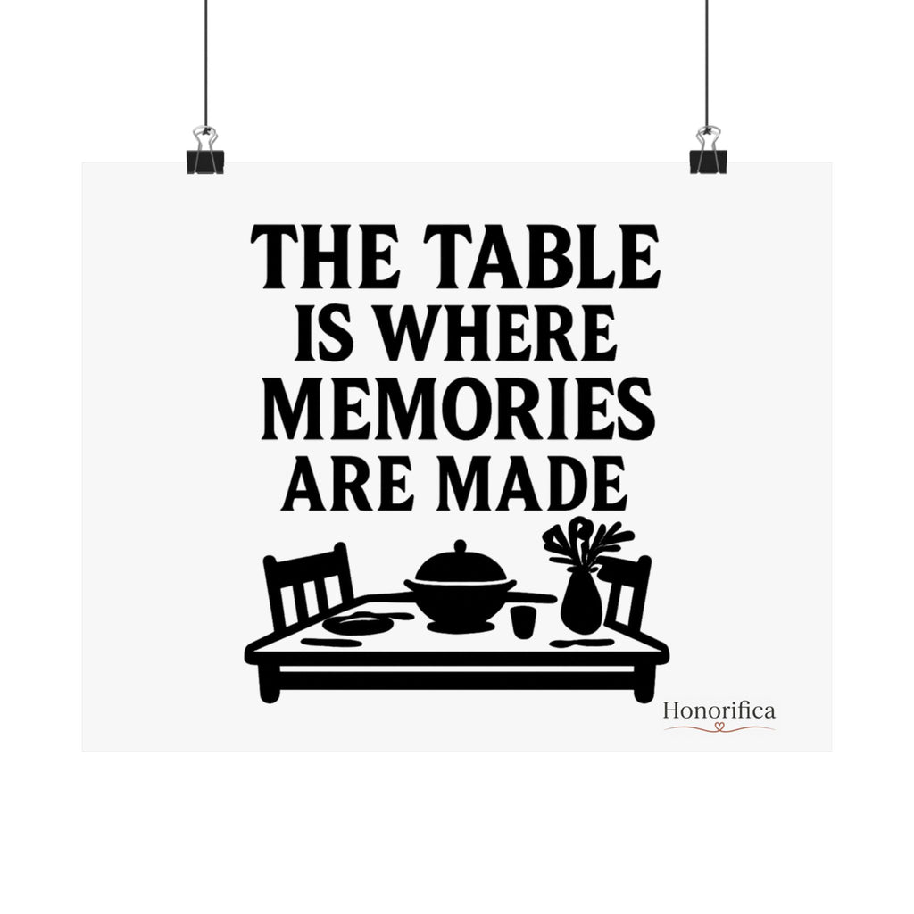 The Table Is Where Memories Are Made Kitchen Poster, Dining Room Wall Art, Family Meal Print, Mother's Day Gift for Mom