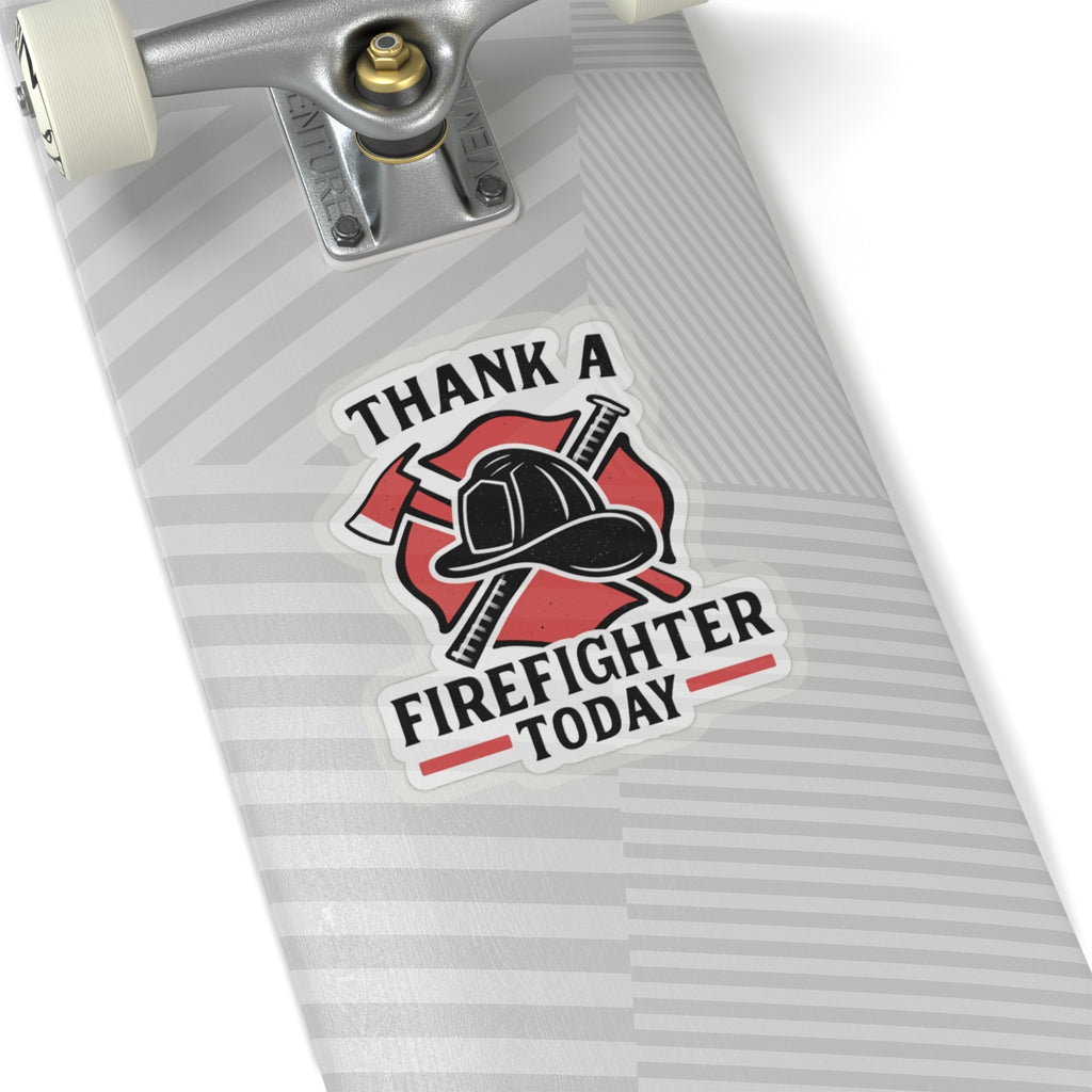 Firefighter Appreciation Sticker, Thank A Firefighter Today Decal, Maltese Cross Fire Department Support Gift, Hero Recognition
