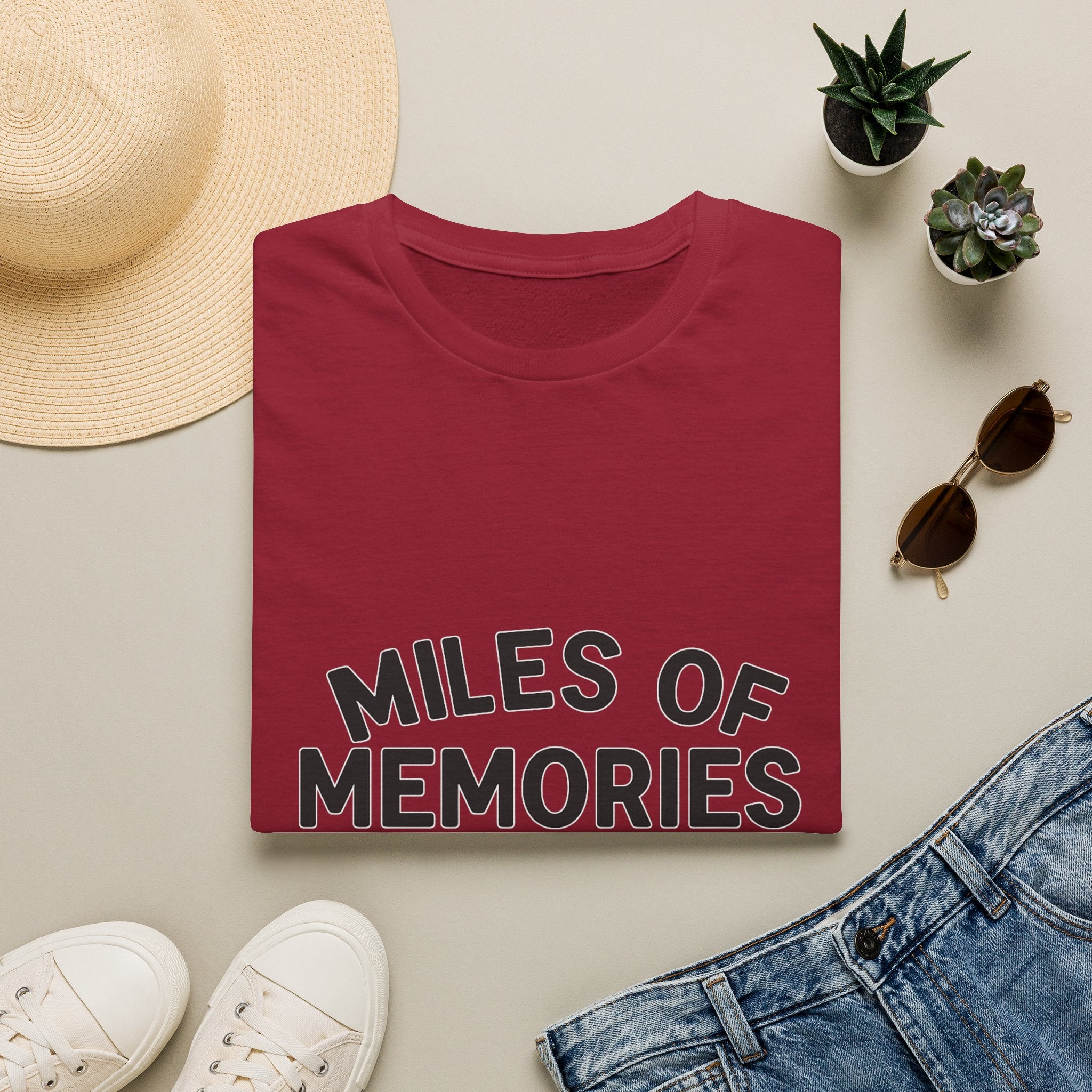 Personalized Anniversary Shirt for Couples | Miles of Memories Custom Odometer Tee | Romantic Travel Gift with Coordinates & Names