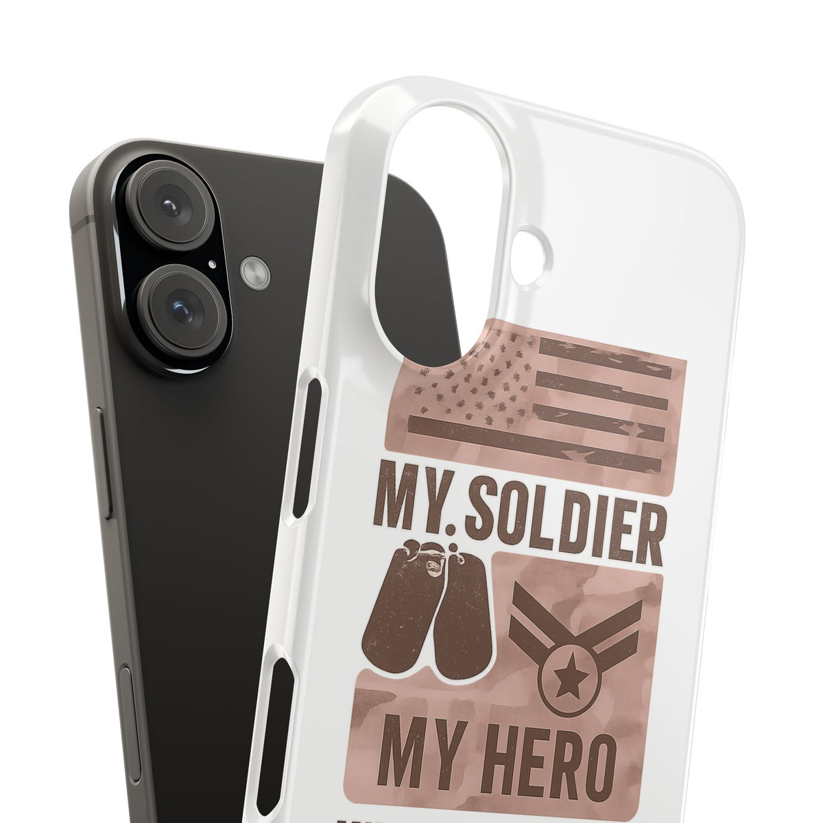 Military Girlfriend Phone Case Rose Gold Camouflage My Soldier My Hero Gift for Army Navy Air Force Girlfriend