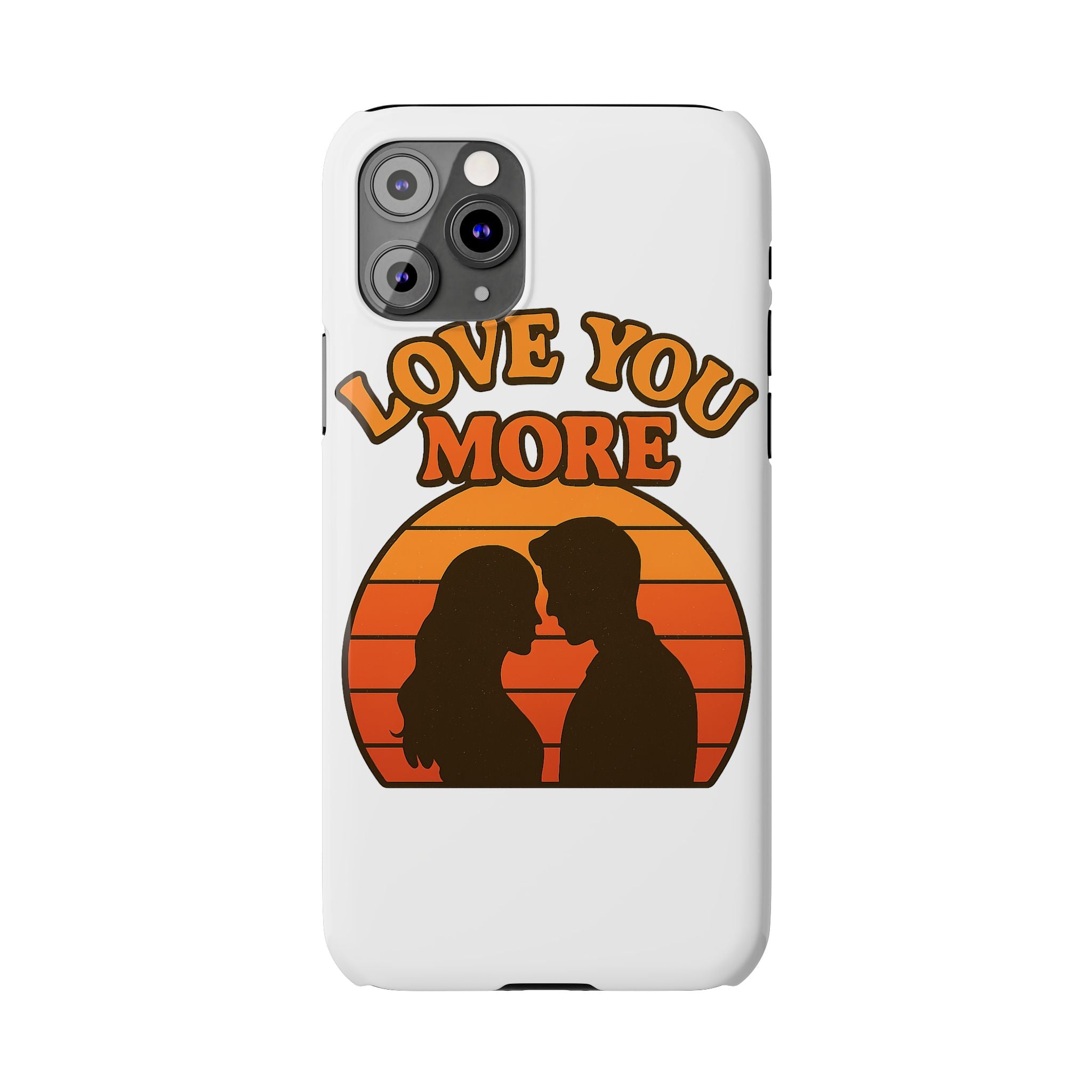 Love You More Phone Case Retro Sunset 70s Vintage Romantic Groovy Aesthetic Cute Couple Gift for Girlfriend Wife Anniversary
