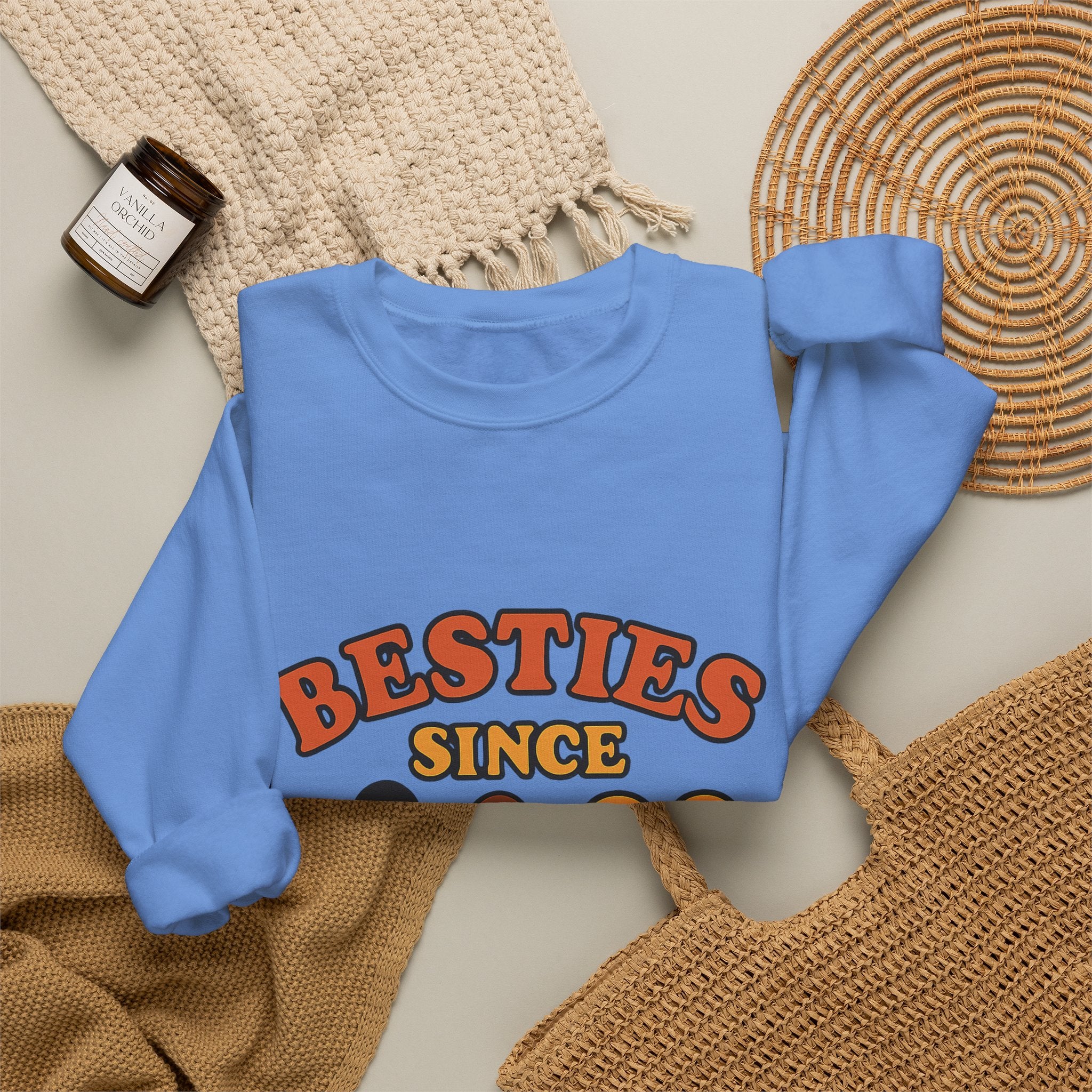 Besties Since Retro Years Sweatshirt 90s Nostalgia Best Friend Gift Friendship Anniversary Vintage Aesthetic Crewneck