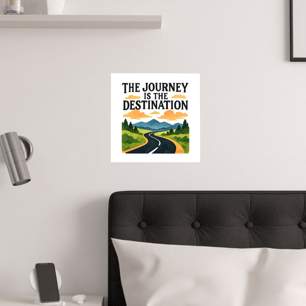 The Journey Is The Destination Print Watercolor Road Trip Poster Inspirational Quote Wall Art Travel Decor Wanderlust Gift