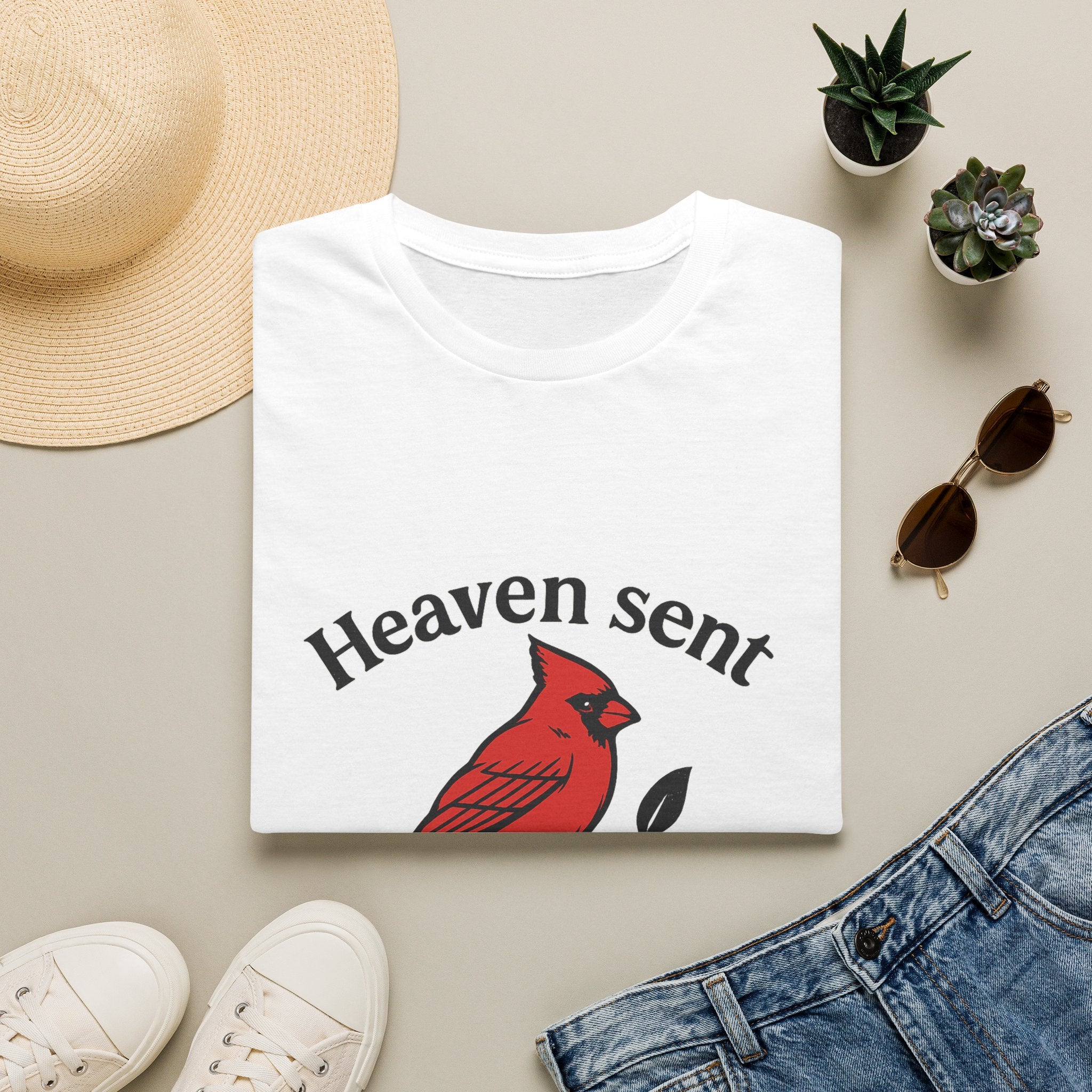 Cardinal Memorial Shirt Heaven Sent Grief Gift Loss of Loved One Remembrance Tee Sympathy Gift Bereavement Comfort Shirt