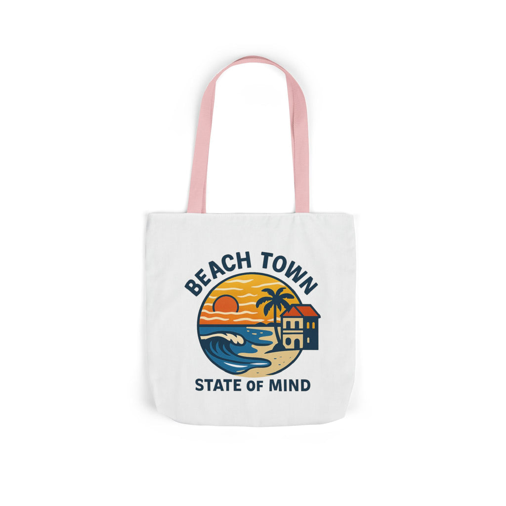 Beach Town State of Mind Tote Bag | Coastal Lifestyle Gift | Ocean Lover Canvas Bag | Beach Vibes Nautical Tote | Summer Beach Bag