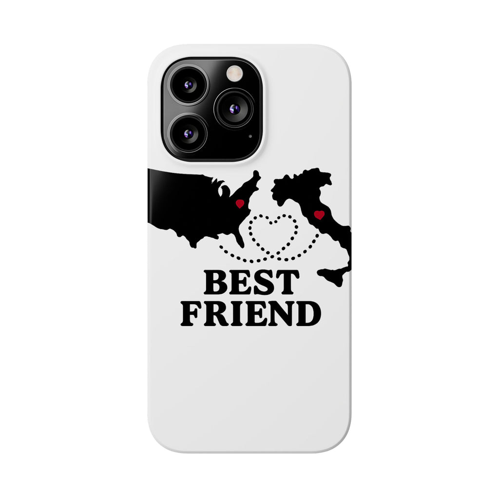 Long Distance Friendship Phone Case Personalized Coordinates Gift Best Friend Custom Location Map Heart Connection BFF