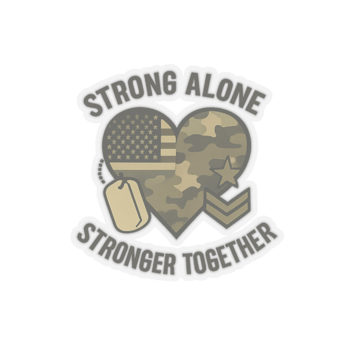 Military Deployment Sticker Strong Alone Stronger Together Camouflage Heart Military Spouse Gift Patriotic励 Army Navy Support