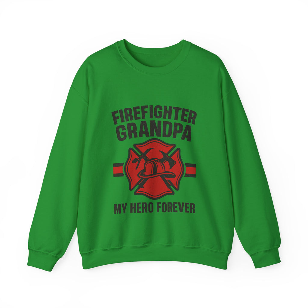 Firefighter Grandpa Sweatshirt My Hero Forever Gift Vintage Fire Station Badge Grandparents Day Fireman Grandfather Shirt