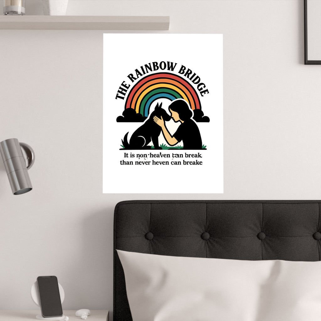 Rainbow Bridge Pet Memorial Print, Pet Loss Sympathy Gift, Dog Cat Memorial Wall Art, Pet Remembrance Poem, Grieving Pet Owner Gift