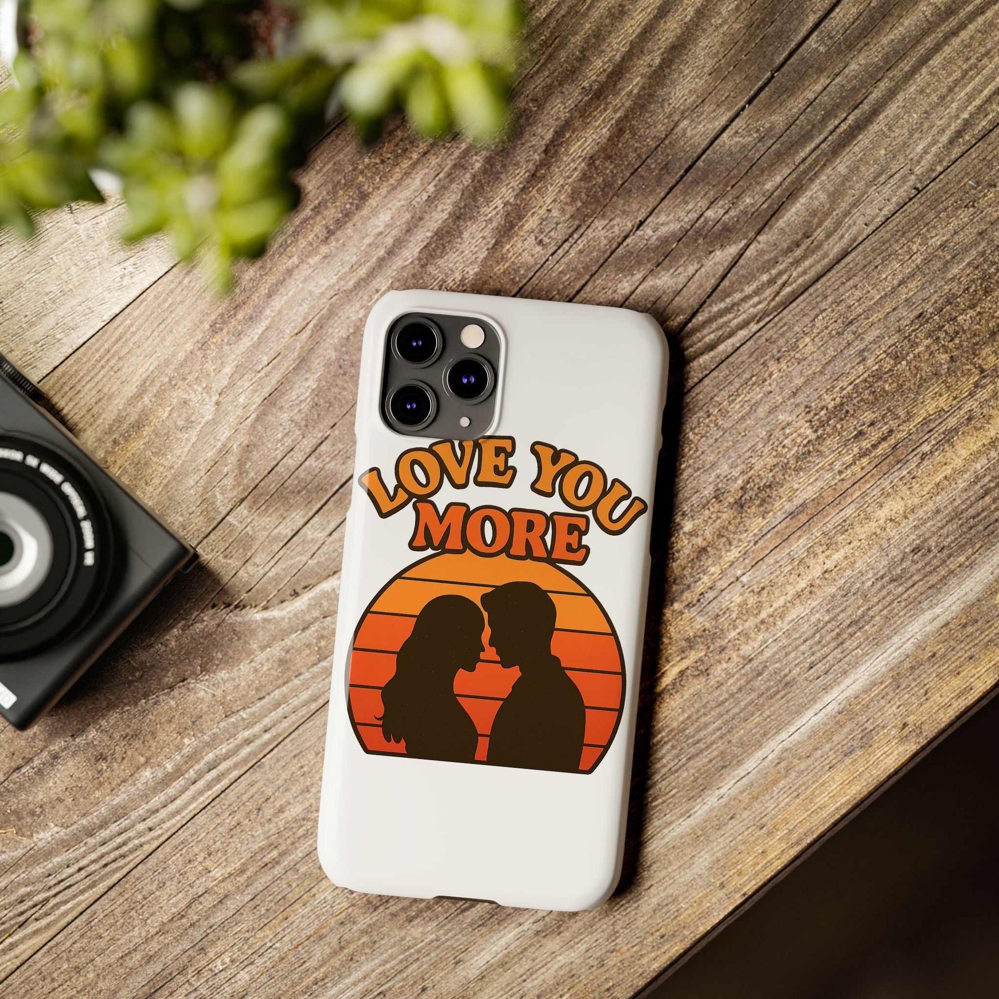 Love You More Phone Case Retro Sunset 70s Vintage Romantic Groovy Aesthetic Cute Couple Gift for Girlfriend Wife Anniversary