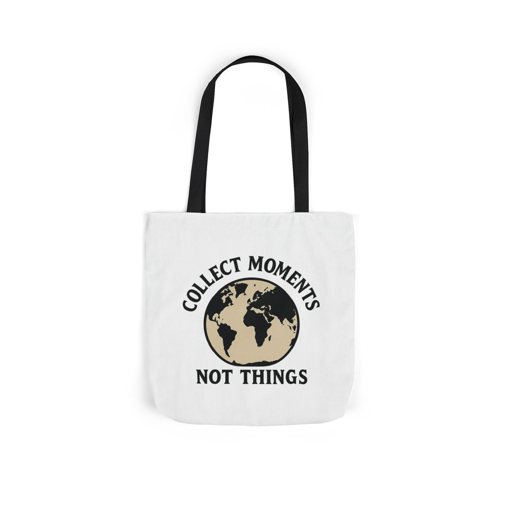 Travel Tote Bag Wanderlust Gift, Collect Moments Not Things Canvas Tote, World Map Tote Bag for Women, Traveler Gift Adventure Lover