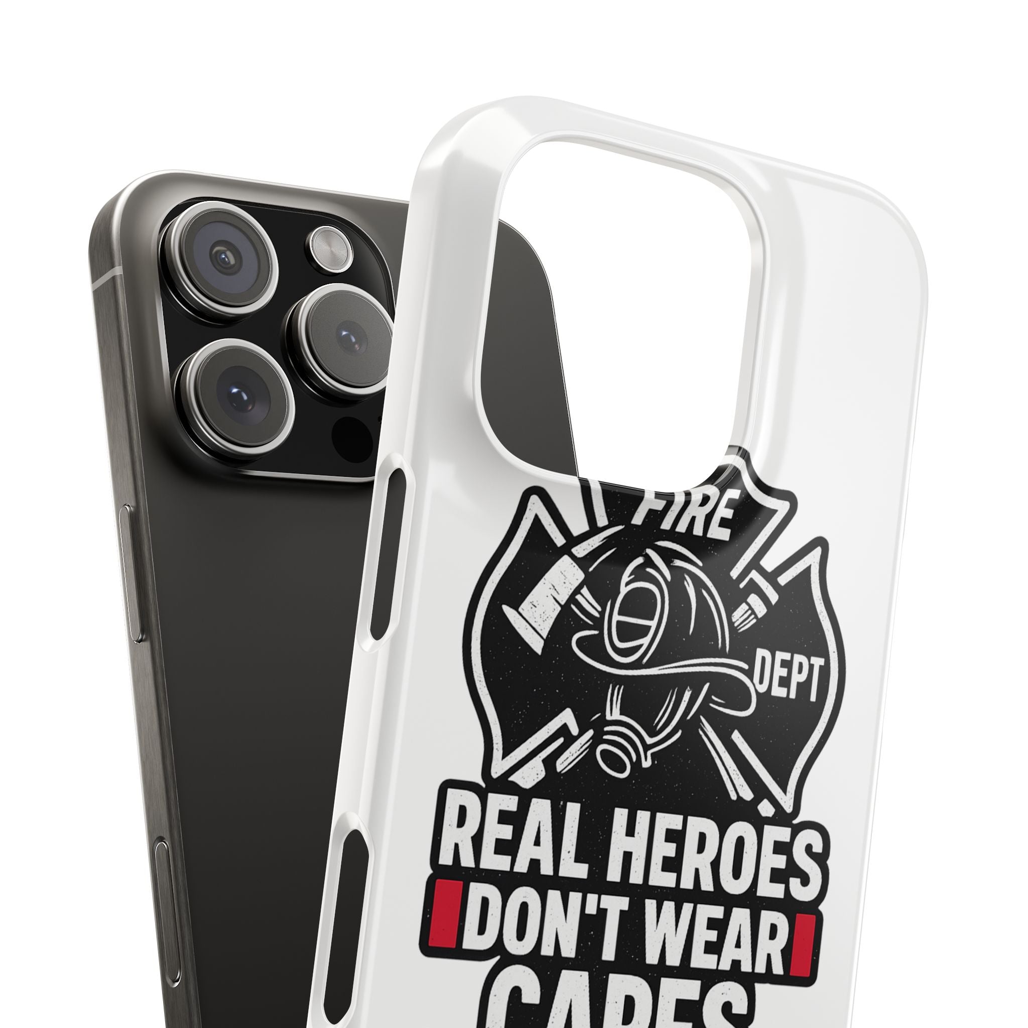 Firefighter Phone Case Real Heroes Don't Wear Capes Thin Red Line Gift for Firefighter Wife Husband Family Fire Dept Appreciation