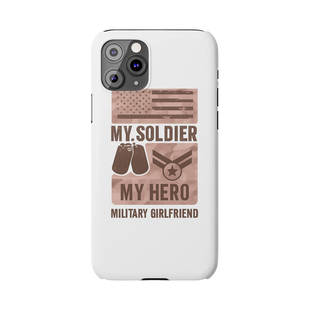 Military Girlfriend Phone Case Rose Gold Camouflage My Soldier My Hero Gift for Army Navy Air Force Girlfriend