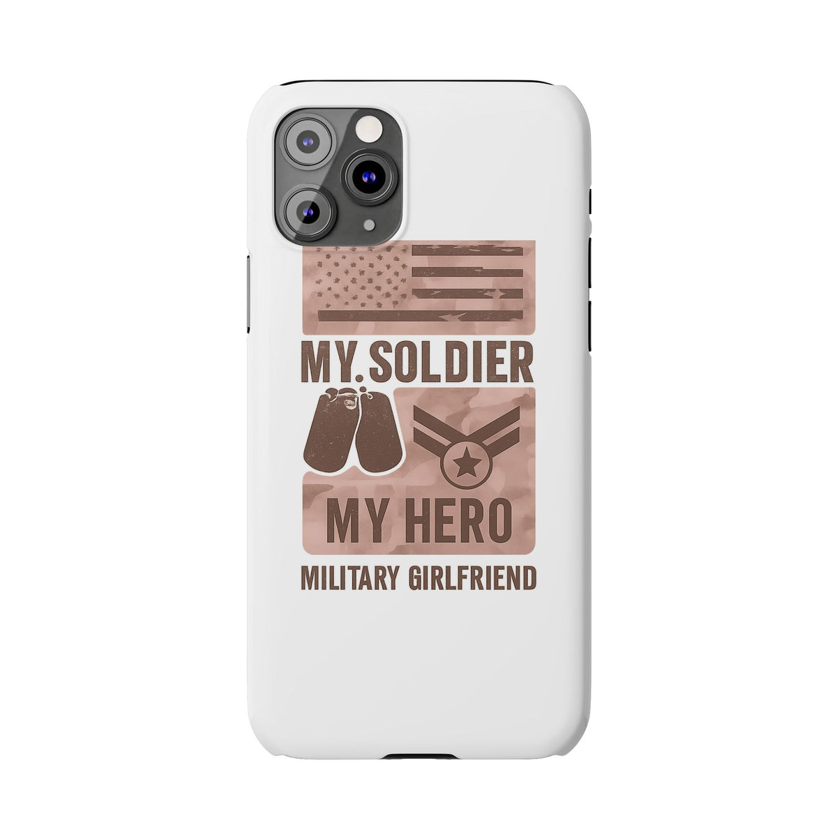 Military Girlfriend Phone Case Rose Gold Camouflage My Soldier My Hero Gift for Army Navy Air Force Girlfriend