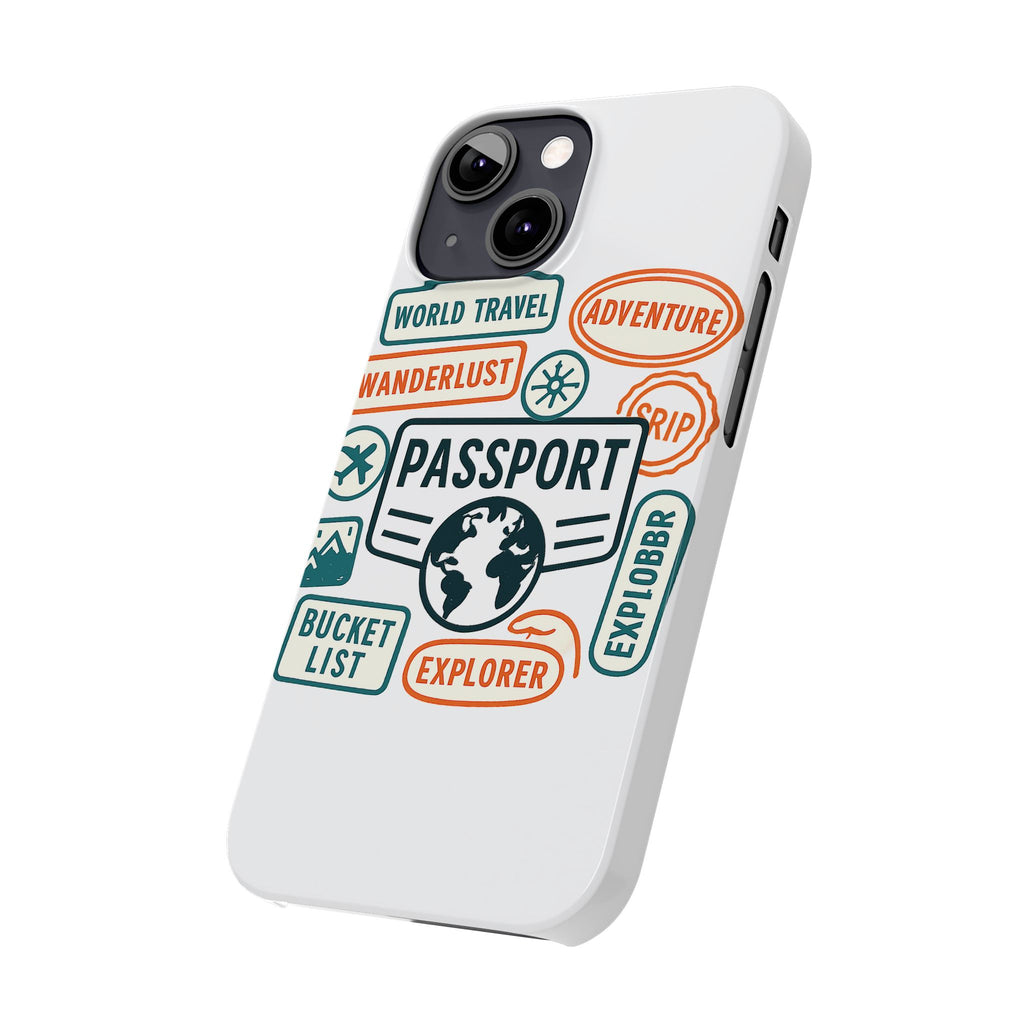 Passport Stamp Phone Case World Travel Gift Wanderlust Adventure Traveler Bucket List Globetrotter Trip Souvenir Explorer Map
