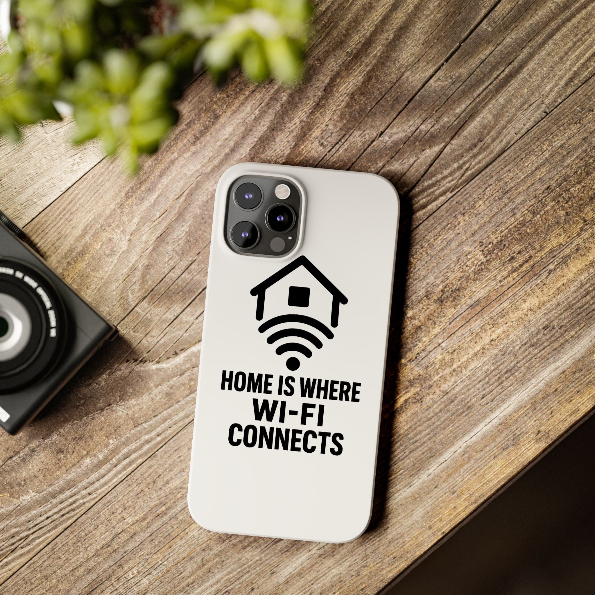 Home Is Where WiFi Connects Phone Case Funny Millennial Gift Tech Lover Housewarming Present Modern Minimalist Humor Gift