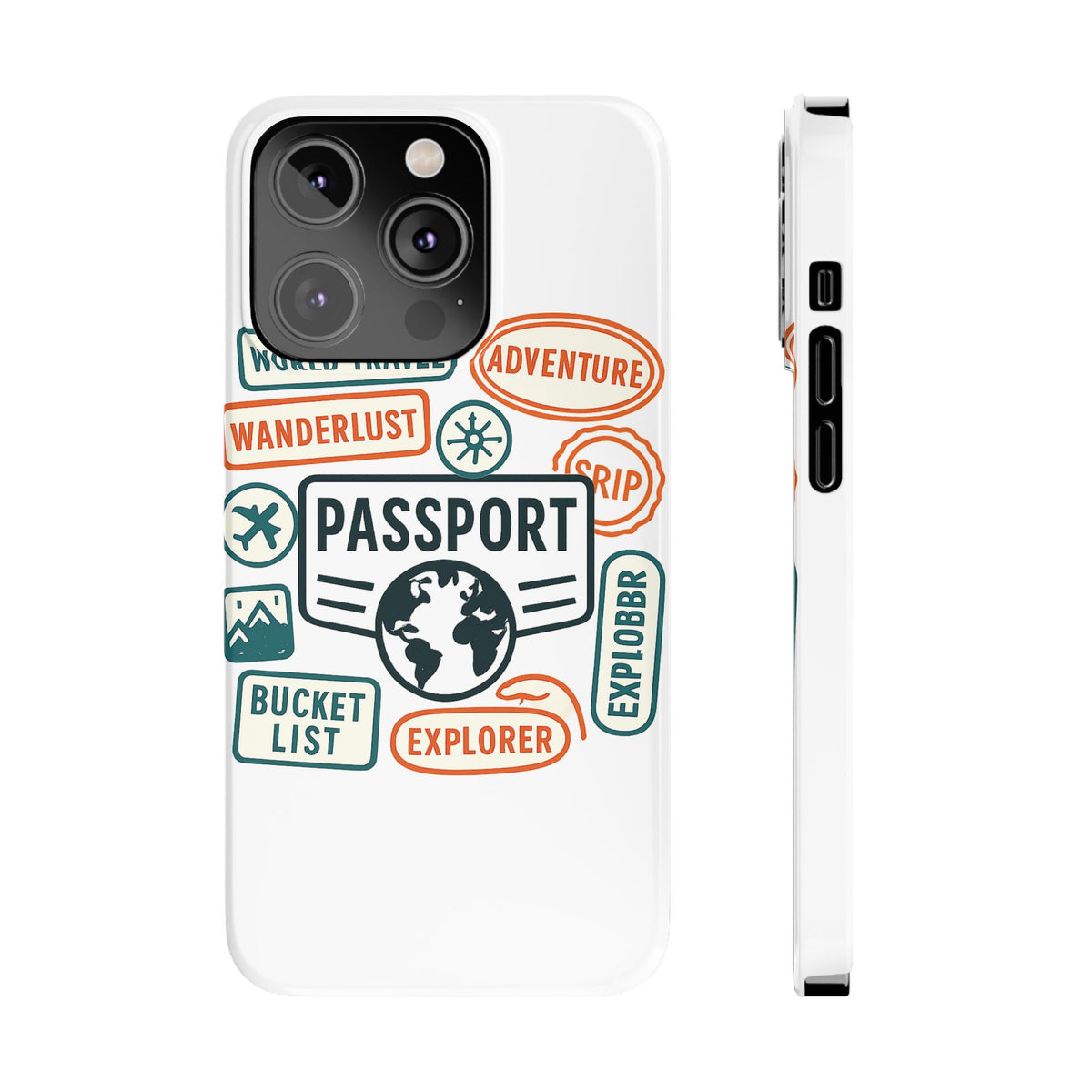 Passport Stamp Phone Case World Travel Gift Wanderlust Adventure Traveler Bucket List Globetrotter Trip Souvenir Explorer Map
