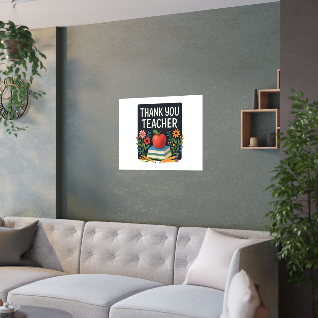 Thank You Teacher Gift Watercolor Wildflower Poster, Classroom Decor, End of School Year Gift, Teacher Appreciation Print
