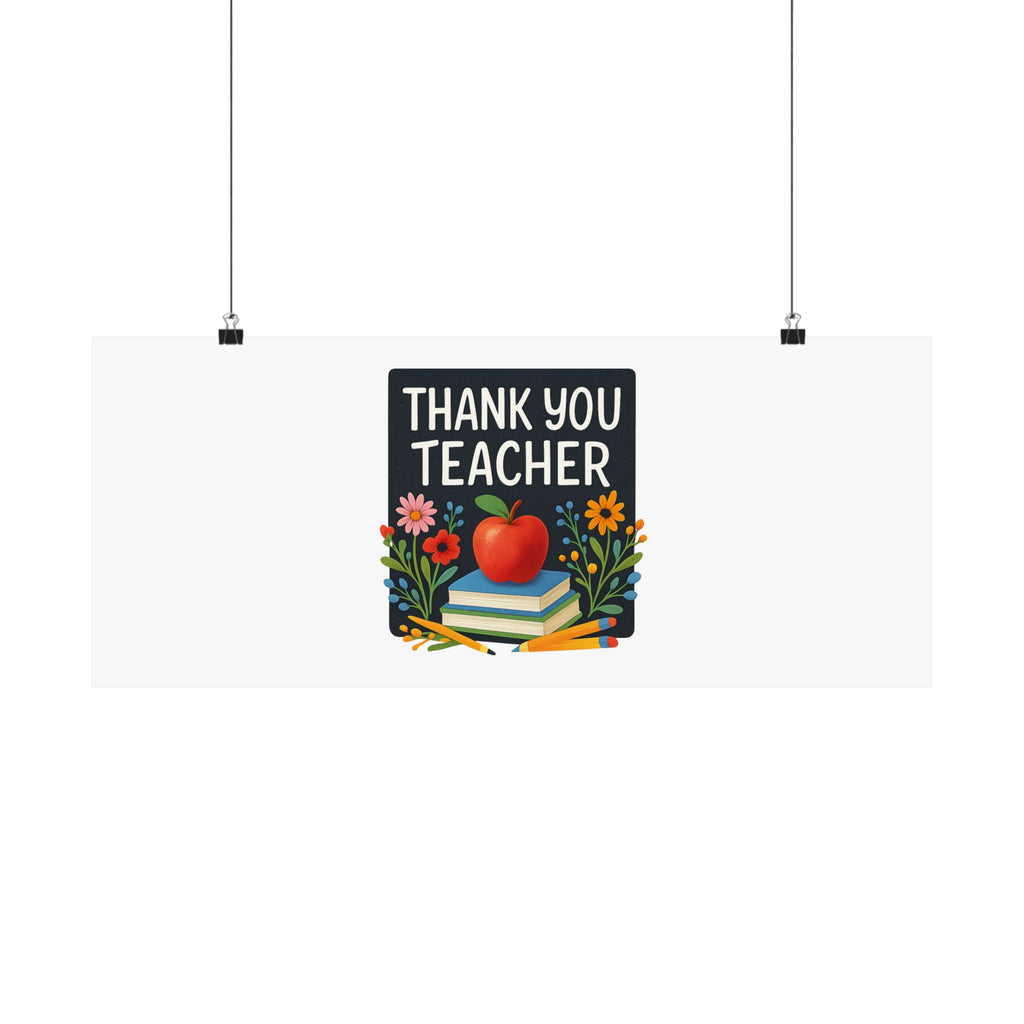 Thank You Teacher Gift Watercolor Wildflower Poster, Classroom Decor, End of School Year Gift, Teacher Appreciation Print