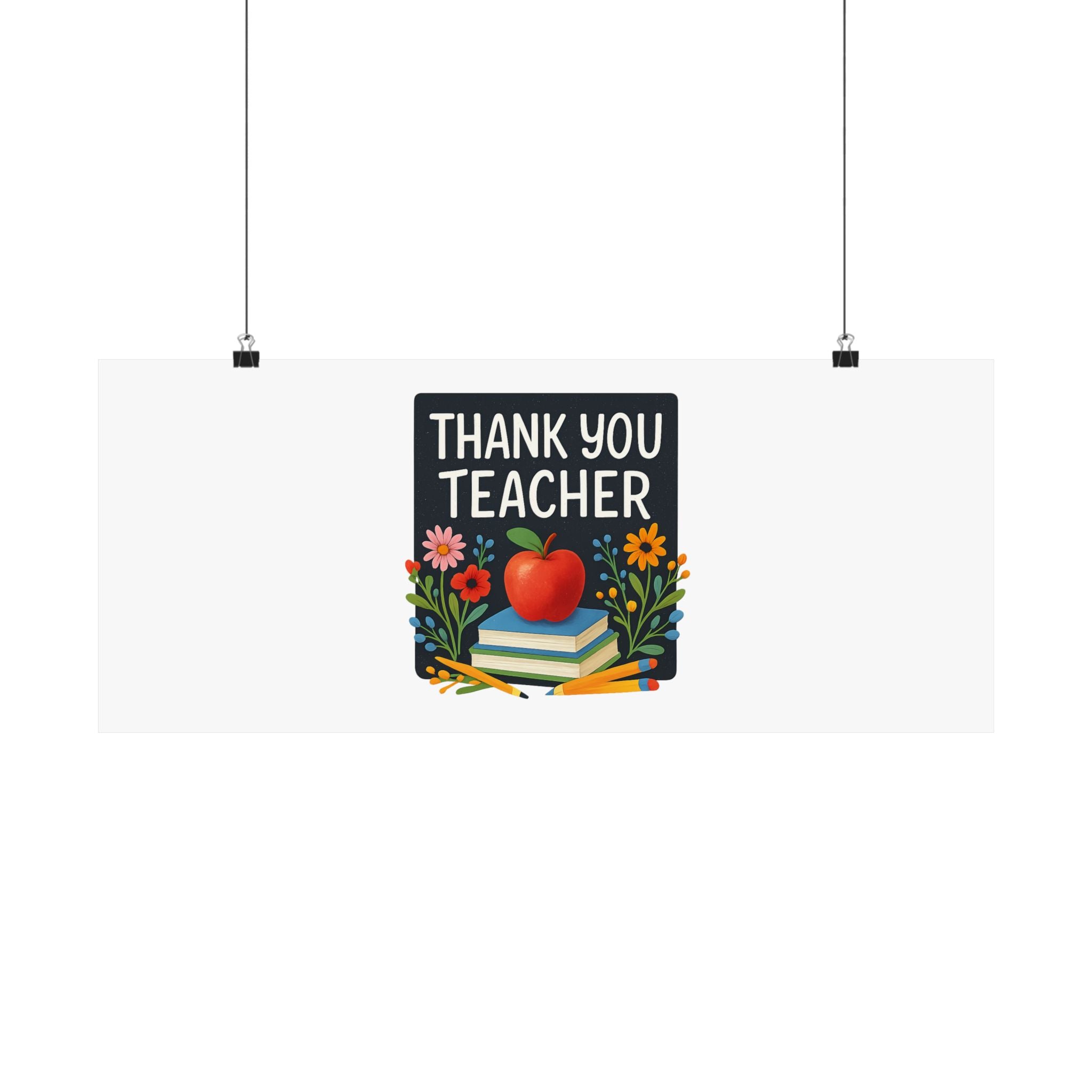 Thank You Teacher Gift Watercolor Wildflower Poster, Classroom Decor, End of School Year Gift, Teacher Appreciation Print