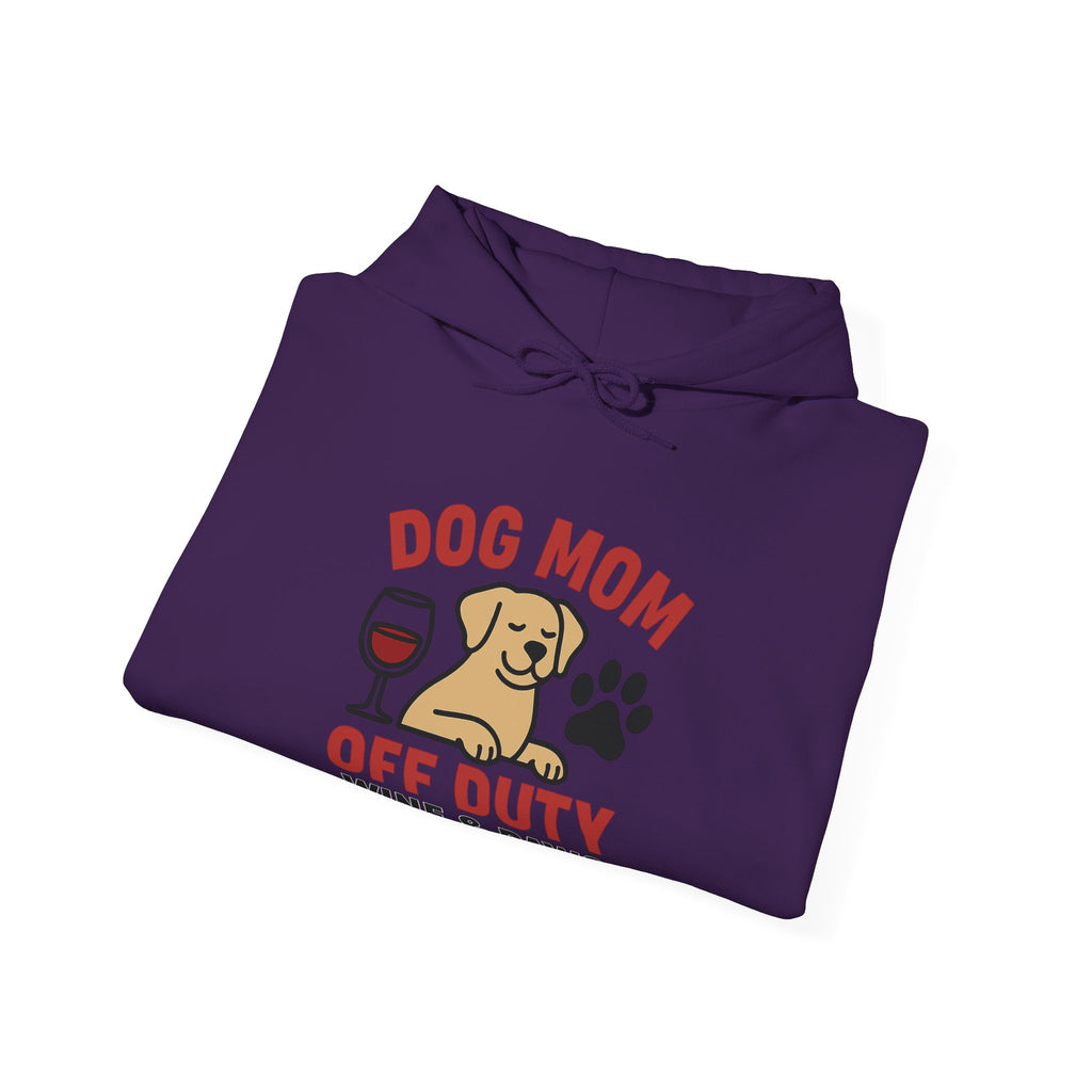 Dog Mom Off Duty Hoodie, Wine & Paws Sweatshirt, Funny Dog Lover Gift, Pet Mom Clothing, Dog Mama Hoodie, Dog Owner Gift