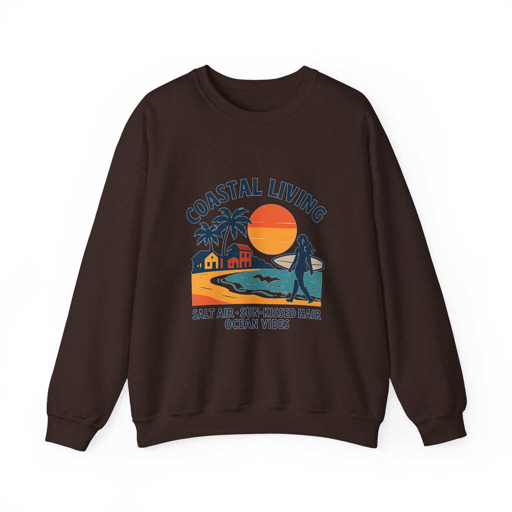 Beach Town Sunset Sweatshirt Coastal Living Salt Air Sun-Kissed Hair Ocean Vibes Vacation Gift Nautical Crewneck Surfer Beach Lover