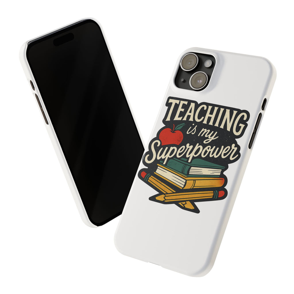 Teaching is My Superpower Phone Case Teacher Gift Appreciation Educator Hero Apple Books Chalk Classroom Decor