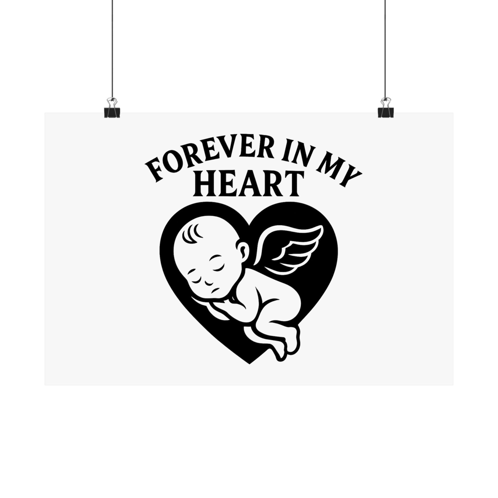 Pregnancy Loss Memorial Poster, Miscarriage Remembrance Gift, Infant Loss Sympathy, Forever in My Heart Print, Angel Baby Keepsake